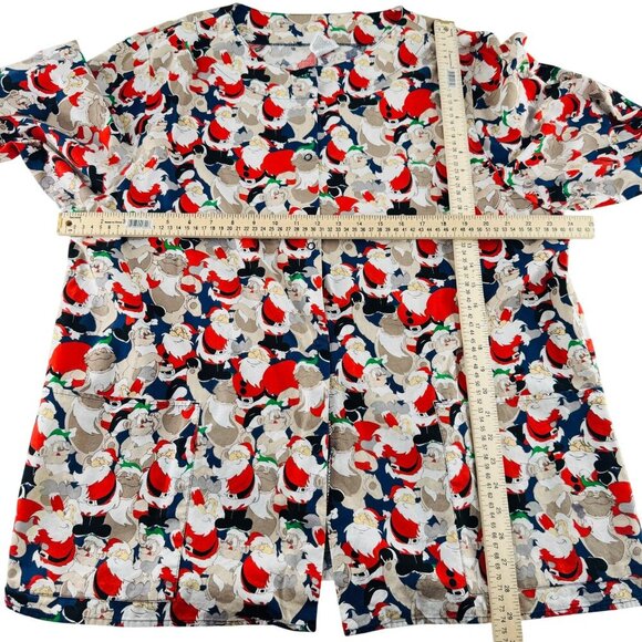 Vintage Crest Santa Claus Long Sleeve Shirt L 100% Cotton - Picture 5 of 6